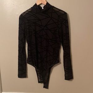 Jome Design Women’s Large Black Cowl Neck One Piece Body Suit NWT